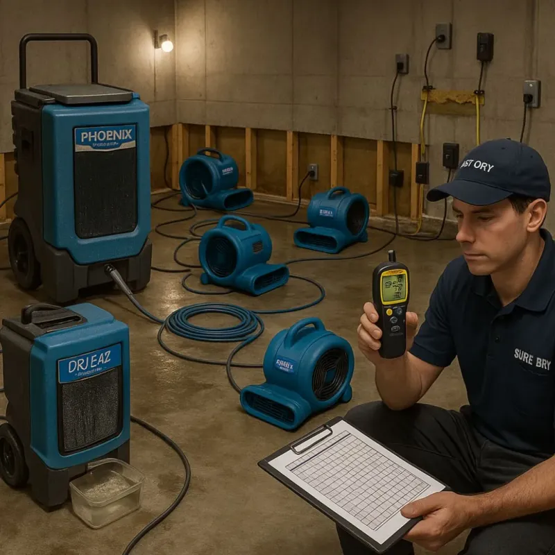 Structural Drying and Dehumidification process in Armstrong County, TX